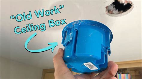 how to install ceiling electrical mounting box in a basement|ceiling fan outlet box installation.